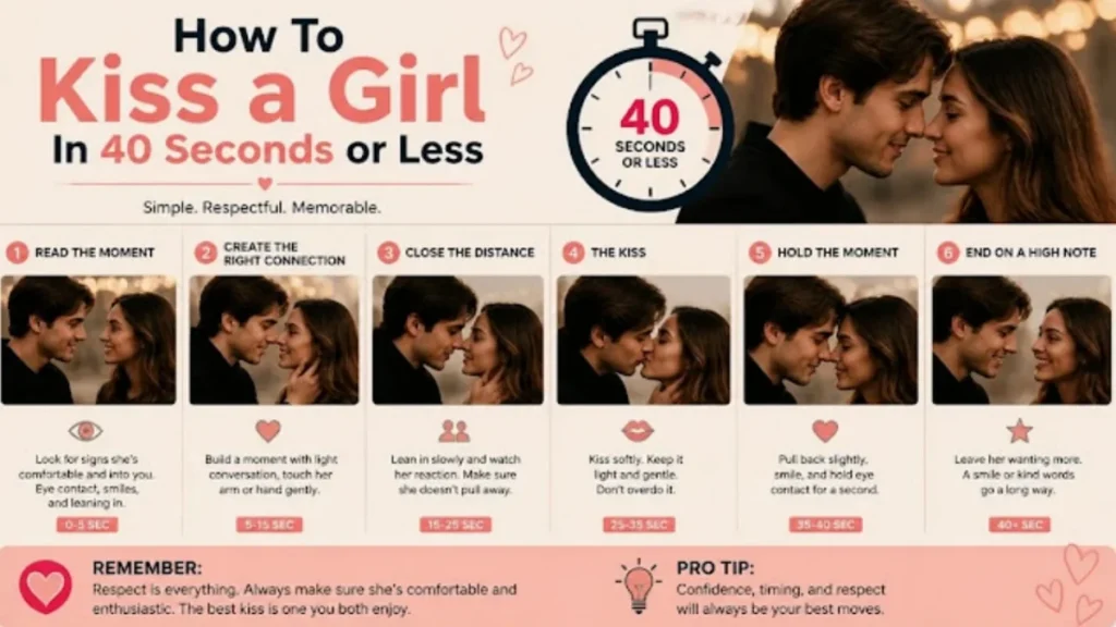 How to kiss a lady step by step infographic guide