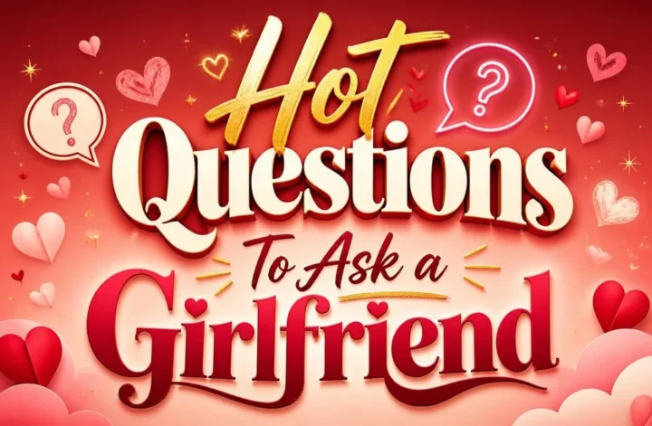 Hot Questions To Ask a Girlfriend blog post featured image with elegant pink floral and heart design