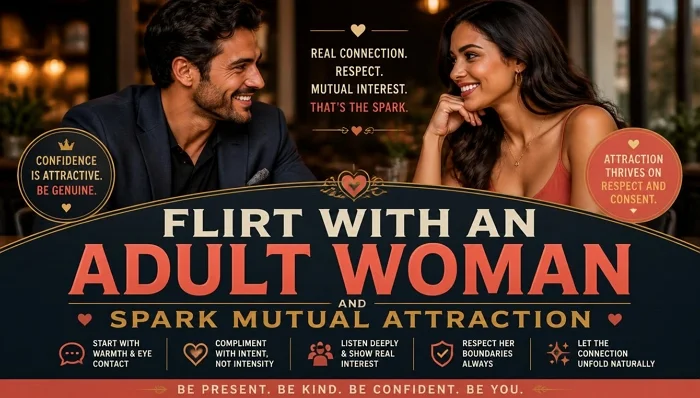 Couple flirting and building mutual attraction through confidence and respectful communication